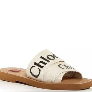 Chloe Woody Logo Slide Sandals
